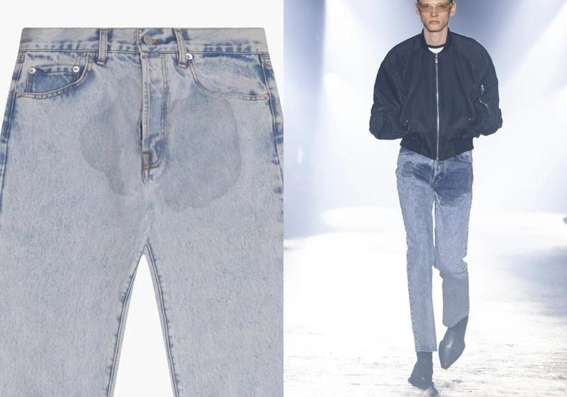 “La nueva moda”, pantalones con manchas de orina