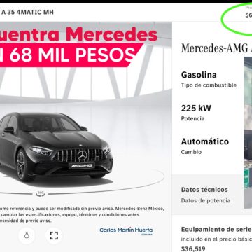 Encuentra Mercedes Benz en 68 mil pesos 