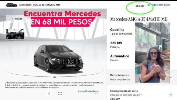 Encuentra Mercedes Benz en 68 mil pesos 