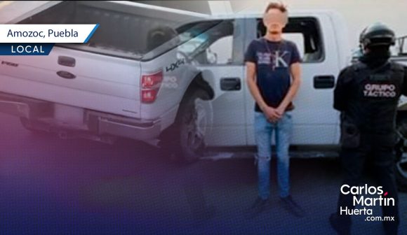 Recuperan camioneta robada tras persecución en Amozoc y detienen a conductor   