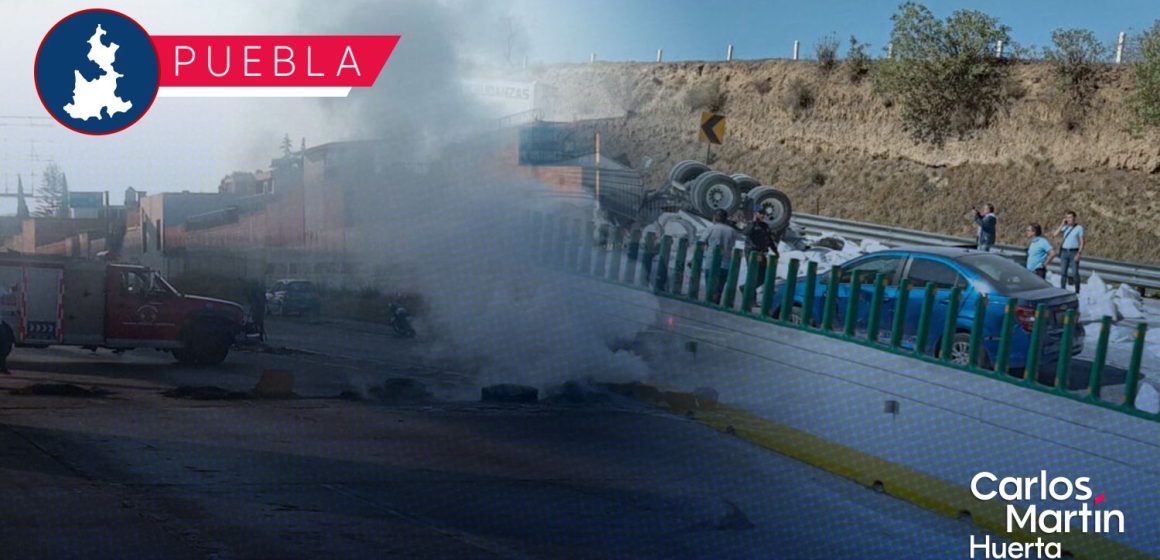 Caos en la México-Puebla; accidente en Río Frío y bloqueo en Villa Frontera