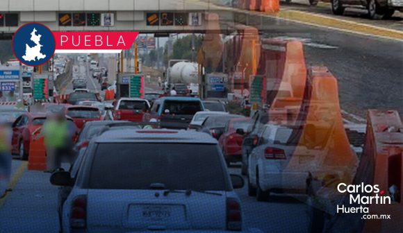 Caos en la México-Puebla por trabajos de mantenimiento; parados con dirección a Puebla