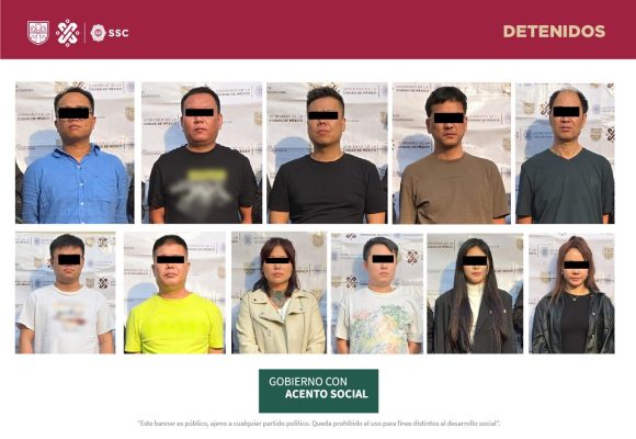Detienen a 11 chinos por venta de droga y explotación sexual en el CDMX