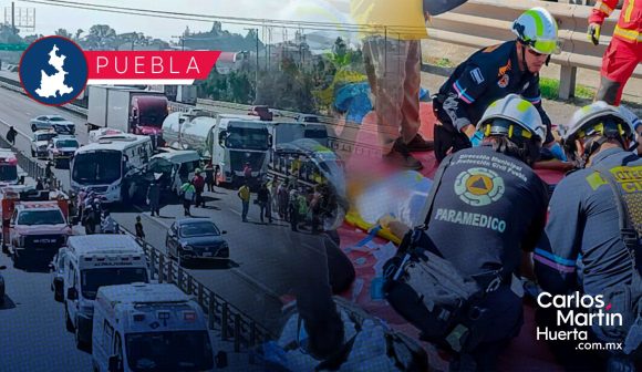 Se reportan dos personas graves, tras accidente en la autopista Puebla-México: Segob