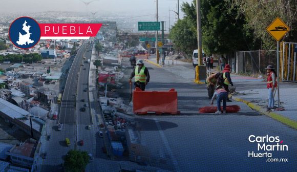 Continúan trabajos en bulevar Carmen Serdán; habrán cierres de circulación intermitentes