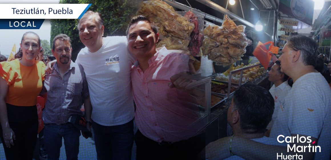 Fernando Morales y la Ola Naranja recorren el mercado “Victoria” de Teziutlán