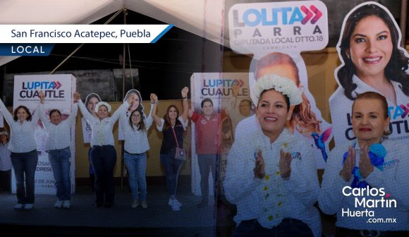 Lupita Cuautle realiza cierre de campaña en San Francisco Acatepec
