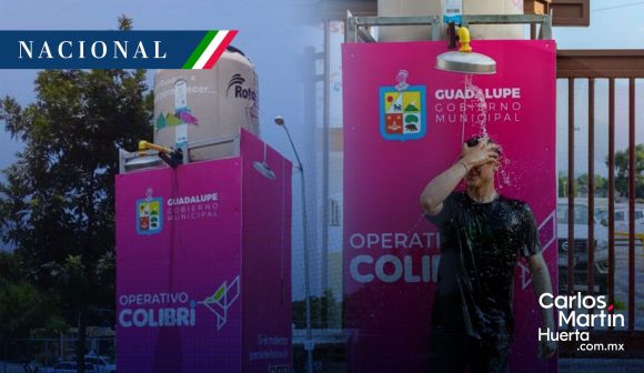 Instalan “regaderas emergentes” en Guadalupe, Nuevo León, para combatir ola de calor