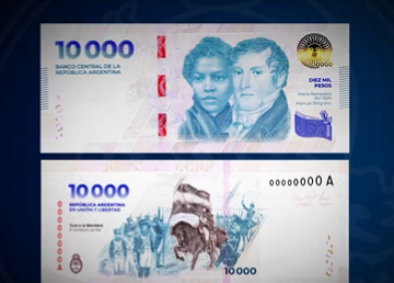 Lanza Argentina billete de máximo valor ante inflación de casi 300%