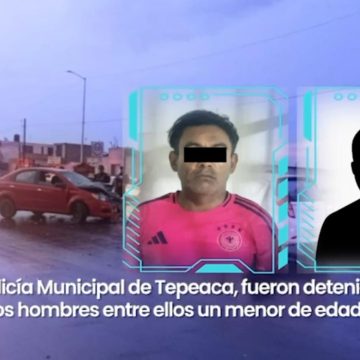Detiene Policía Estatal en Tepeaca a asaltantes y ladrones de vehículos