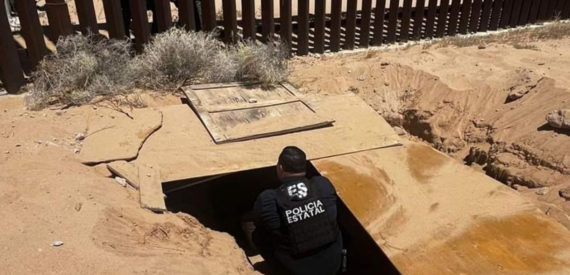 Descubren narcotúnel bajo muro fronterizo entre México y EU