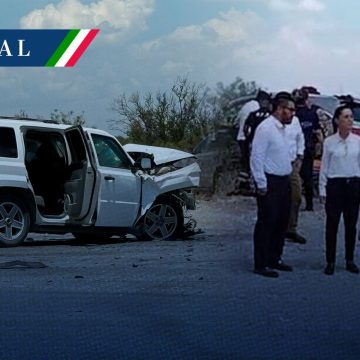 Equipo de Sheinbaum sufre accidente en Monclova