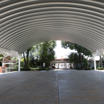 Inauguración del techado de la plaza cívica en la secundaria del Centro Escolar “Prof. Gregorio de Gante”