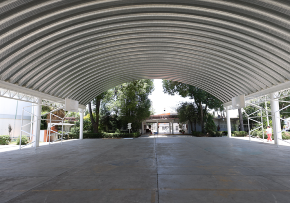 Inauguración del techado de la plaza cívica en la secundaria del Centro Escolar “Prof. Gregorio de Gante”