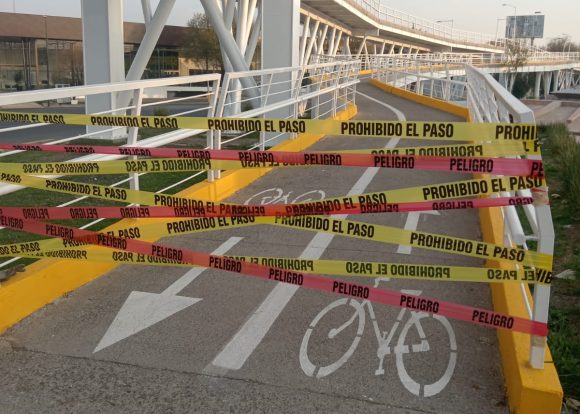 Cierran ciclopista Hermanos Serdán por trabajos de pintura