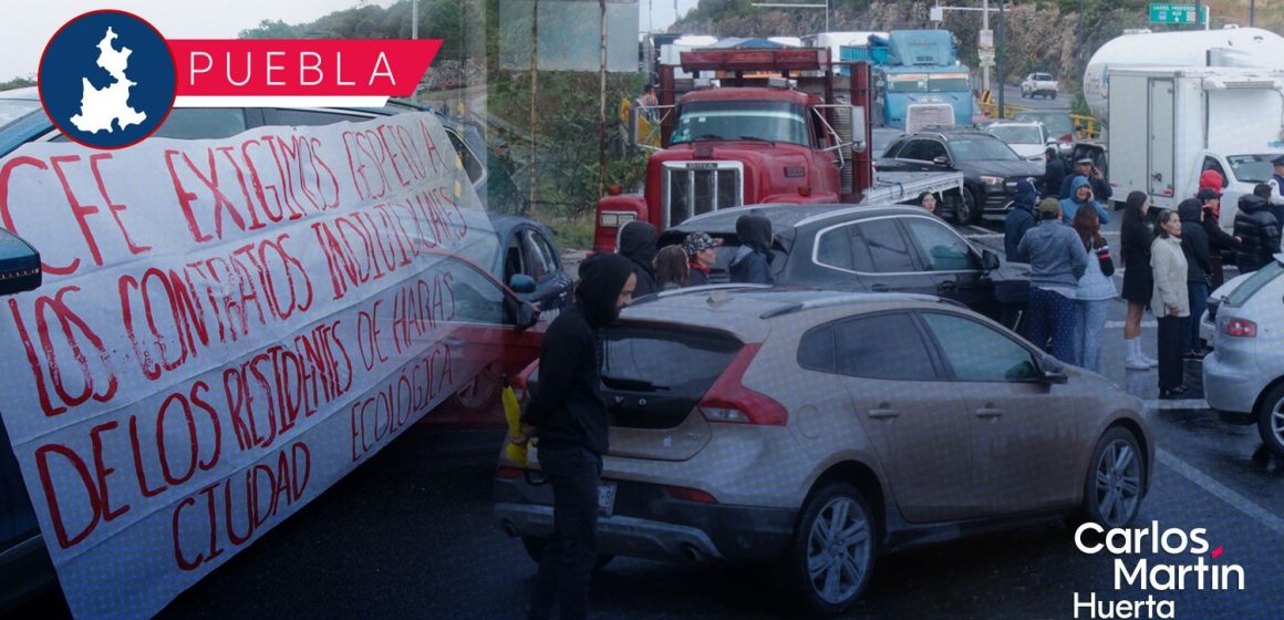 Continúa bloqueo en Periférico Ecológico; vecinos de Haras piden reinstalación de luz