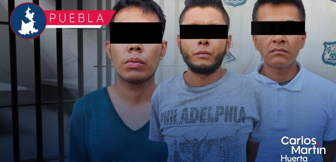 Detienen a tres hombres en posesión de arma y droga