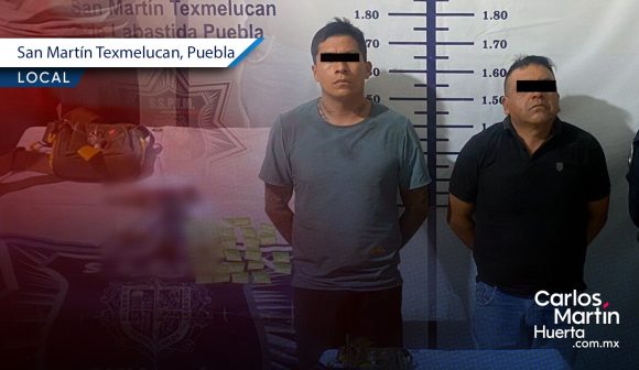 Con droga y armas, detienen a dos sujetos en Texmelucan