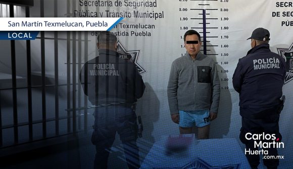 Detienen a sujeto con arma de fuego en Texmelucan; apuntó a policías