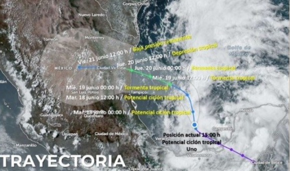 En Puebla se esperan lluvias intensas a torrenciales; por ciclón tropical “Uno”   