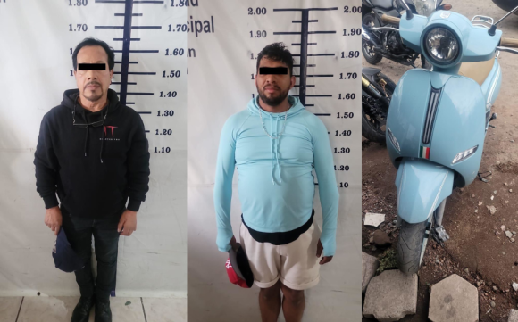 Detienen a 2 sujetos con motos robadas en Texmelucan