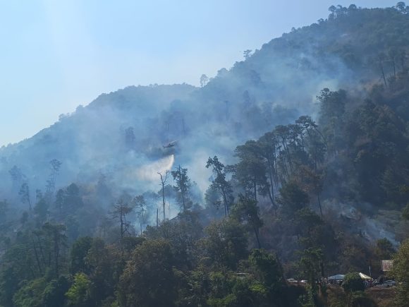 Controlado en un 90% incendio forestal en municipio de Juan Galindo