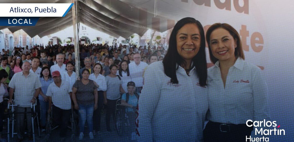 Gaby Bonilla y Ariadna Ayala entregan sillas de ruedas en Jornada Incluyente en Atlixco