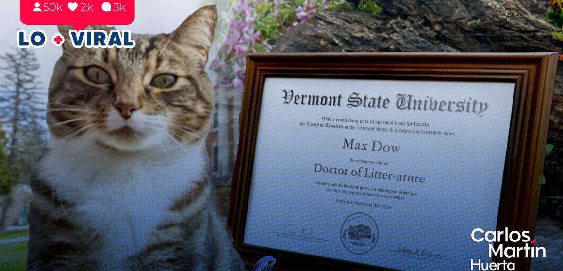 Gato recibe doctorado honorífico en la Universidad de Vermont