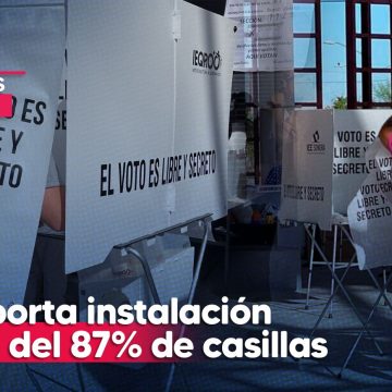 INE reporta instalación de más del 87% de casillas en el país