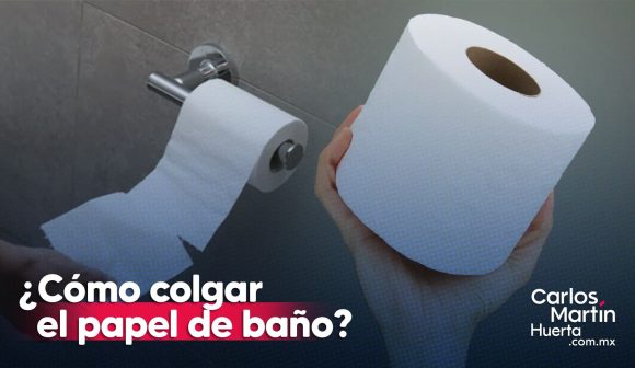 ¿El papel de baño se coloca por delante o por detrás?