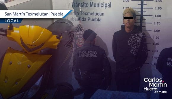 A punta de pistola, roba moto en Texmelucan; es detenido