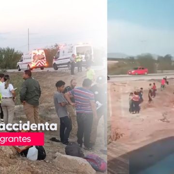 Tráiler con más de cien migrantes se accidenta en Sonora