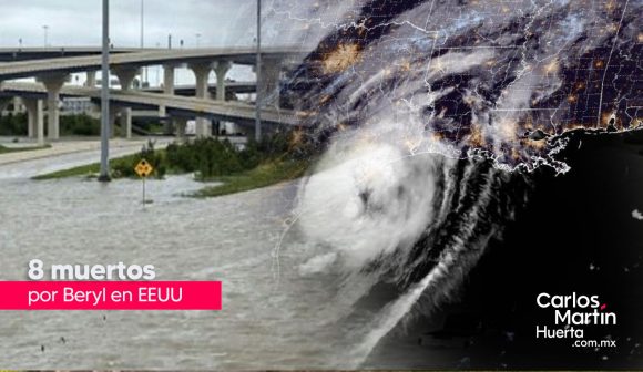 Suman ocho muertos por Beryl en Estados Unidos