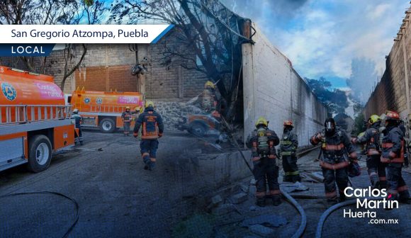 Controlado incendio en San Gregorio Atzompa