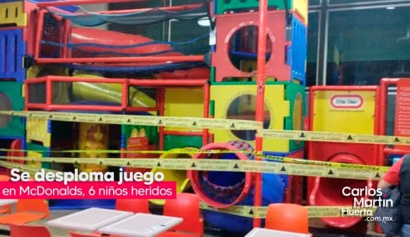 Desploma-juego-en-McDonalds-CDMX Accidente en McDonalds, juego se desploma, niño sufre traumatismo