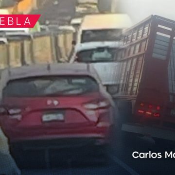 Detención de ladrón de tráiler provoca caos en la México-Puebla