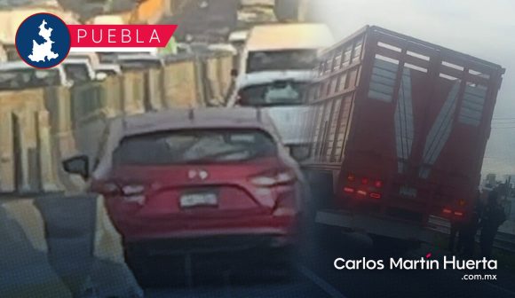 Detención de ladrón de tráiler provoca caos en la México-Puebla
