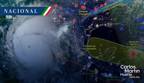 Huracán Beryl Huracán Beryl desciende a categoría 3 y se aproxima a las costas de Quintana Roo