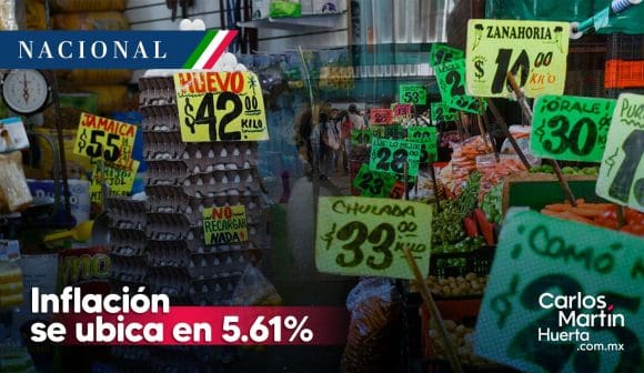 Inflación en México se ubica en 5.61% en primera quincena de julio