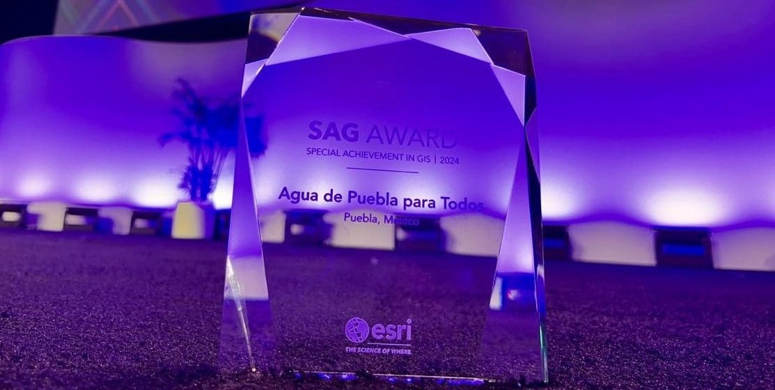 Agua de Puebla recibe premio internacional por innovador programacon el uso de tecnología SIG, para mejorar los servicios hídricos