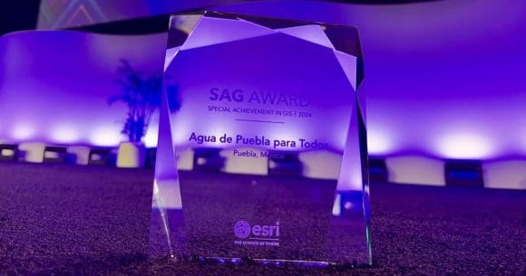 Agua de Puebla recibe premio internacional por innovador programacon el uso de tecnología SIG, para mejorar los servicios hídricos