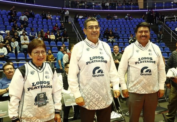 Asiste Sergio Salomón al arranque de la temporada de la Liga Nacional de Baloncesto Profesional Varonil 2024