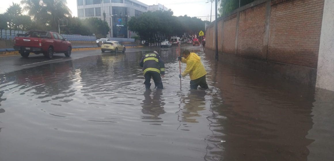 Lluvia en Puebla capital causa caída de un árbol e inundaciones