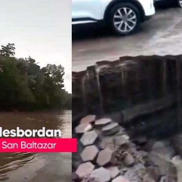 Lluvias desbordaron la laguna de San Baltazar