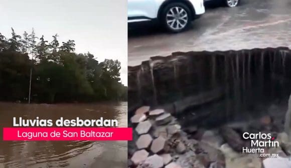 Lluvias desbordaron la laguna de San Baltazar