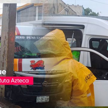 Atiende PC y SSC choque de unidad Ruta Azteca