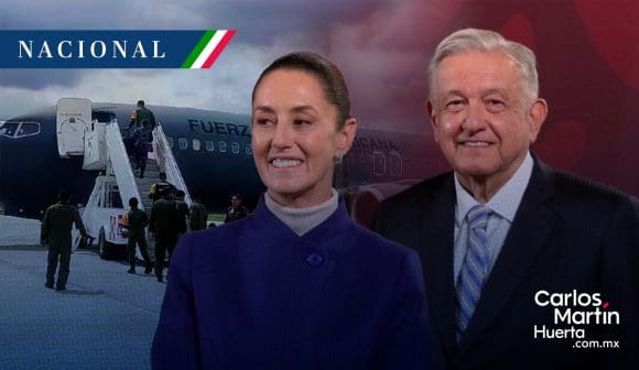 AMLO y Sheinbaum viajarán en avión de la Fuerza Aérea para su gira   