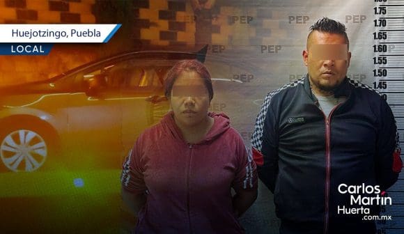 Detienen a hombre y mujer por robo de vehículo de plataforma digital