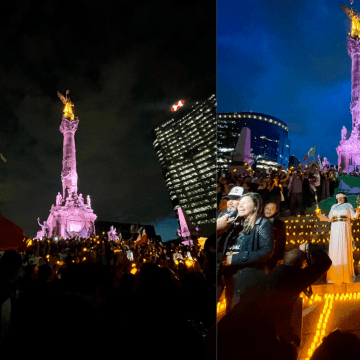 Protestan trabajadores del PJF en el Ángel de la Independencia