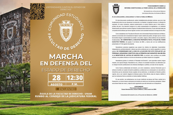 Convocan estudiantes de la UNAM a realizar protesta contra la Reforma al Poder Judicial